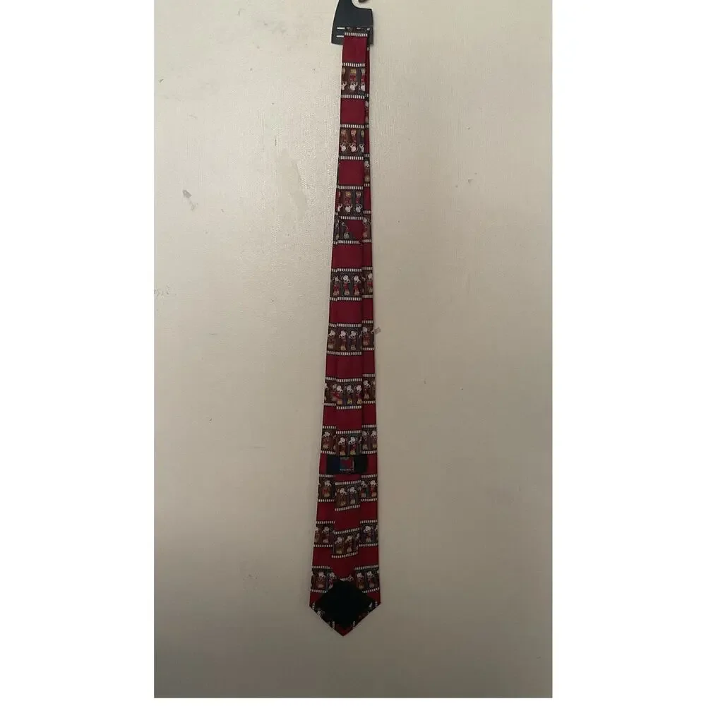 Vintage Disney Mickey Mouse Necktie 90s Tie Red Film Strip Character